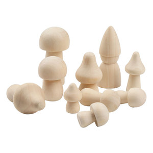 Ensemble de figurines en bois en forme de champignons pour décorations artisanales DIY, 30 pièces en boîte, ornements en bois naturel - Product Image 5