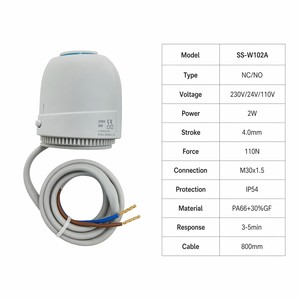 Attuatore Termico Elettrico Normalmente Chiuso 230V per Uso Alberghiero, Design Moderno, Componenti per <span class=keywords><strong>Riscaldamento</strong></span> <span class=keywords><strong>a</strong></span> <span class=keywords><strong>Pavimento</strong></span>, Grado di Protezione IP54, Facile Installazione - Product Image 2