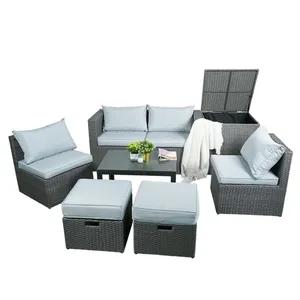 Set taman, Anti uv dan tahan air luar ruangan mebel set rotan teras Modern sofa taman set untuk penggunaan furnitur luar ruangan, penggunaan taman