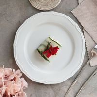 Assiettes de Dîner en Céramique Blanches Simples et Classiques, Style B2B, Vaisselle de Mariage pour Restaurant