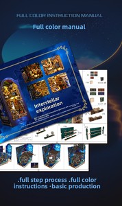 Fermalibri Fai-da-Te a Tema Esplorazione Spaziale, Modello 3D in Legno Fatto a Mano con Design Cottage, Puzzle 3D in Legno - Product Image 6