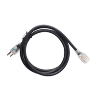 NEMA 5-15P Type B 3pin Us Plug avec lumière 10A 13A 15A 125V 3 Pin Power Cord UL SJT