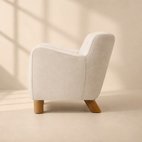 Fauteuil lounge moderne en tissu nordique, pieds en bois massif, écologique, durable, beige, fauteuil individuel pour salon, meubles de maison