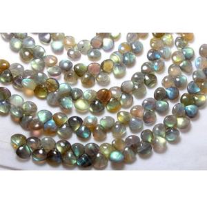 ลูกปัดหินลาบราดอไรต์ธรรมชาติรูปหัวใจเรียบขนาด10มม. ประมาณ8นิ้ว - Product Image 1