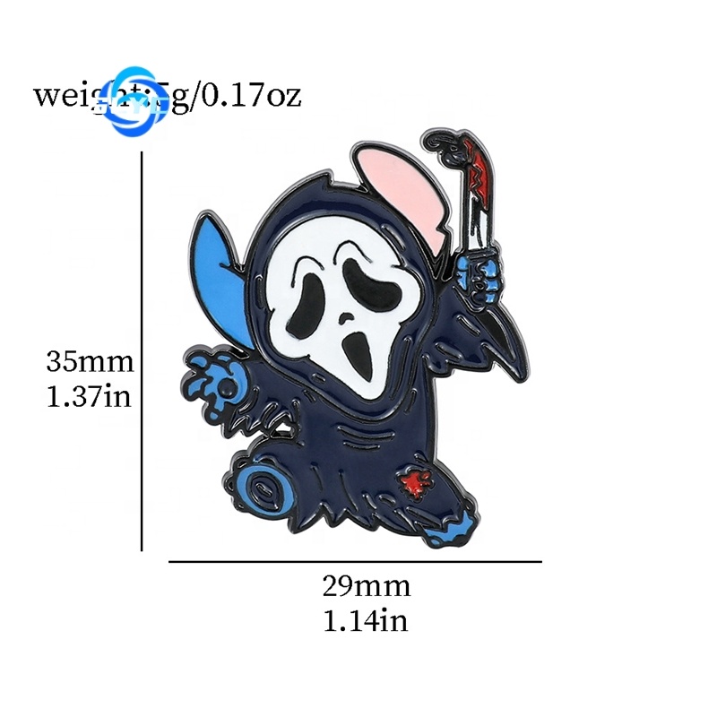 cute cartoon Stitch metal brooch creative funny bag clothes