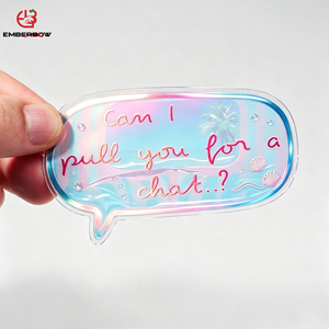 Pastel Pink Purple Holographic Speech Bubble Sticker Irregular Shape Inspirational Text Waterproof <b>Vinyl</b> <b>Decals</b> For Water Bottle - Product Image 1