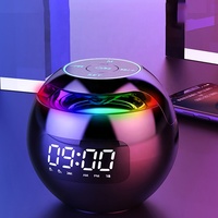 Altavoz inalámbrico Bluetooth, minialtavoz portátil de luces coloridas, Hifi, con pantalla LED, despertador, reloj, tarjeta TF, MP3, reproducción de música