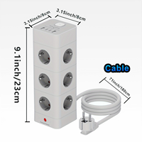 Multiprise tour CE UE avec 12 prises CA et 4 ports USB