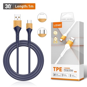 LDNIO LS801 Cáp Dữ Liệu Sạc Nhanh 1M 30W Cáp <span class=keywords><strong>USB</strong></span> Tpe Cho Điện Thoại - Product Image 1