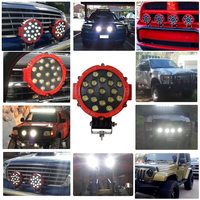 Feux de travail LED 7 pouces 51W Camions Noir Rouge Spot Faisceau large Feux de conduite Antibrouillard Nouveau Auto 4X4 Accessoires tout-terrain ATV Bateau 12V 24V