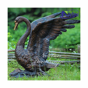 Decorazione del giardino esterno personalizzato in ottone fusione di metallo animale scultura in bronzo statua di cigni in vendita - Product Image 6