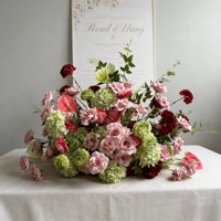 Arrangements de fleurs en soie personnalisés pour les allées de mariage, décorations de sol de style moderne pour les événements et les fêtes