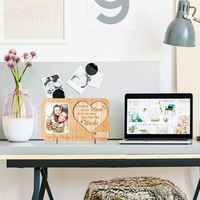 Cadre photo en bois gravé en forme de cœur « Meilleure maman » – Cadeau Fête des Mères – Vente en gros personnalisée OEM – Direct Usine