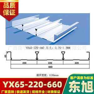 แผ่นเหล็กปูพื้นแบบปิดรุ่น Dong Xu Yx65-220-660 ความหนา 0.75-1.2 มม. สำหรับโครงสร้างอาคาร - Product Image 1