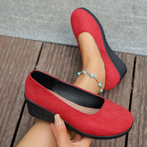 <b>Summer</b> Suede Large Size Slip-on Wedge <b>Flats</b> for Women, Casual Lazy Professional <b>Flats</b> Wholesale 43 - Product Image 3