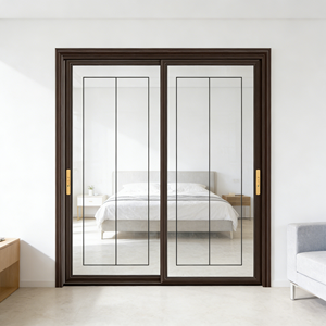 Porte coulissante en verre <span class=keywords><strong>GUAPO</strong></span> de style victorien en alliage d'aluminium, double vitrage, verre trempé, étanche, isolation phonique pour l'intérieur - Product Image 5