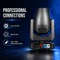 Professional 200W LED Beam Spot Moving Head Light with LED Halo Ring Effect DMX512 Stage Lighting for DJ Disco Nightclub