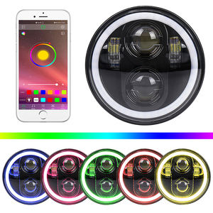Faro Delantero <span class=keywords><strong>LED</strong></span> OVOVS <span class=keywords><strong>de</strong></span> 5.75 Pulgadas con Halo RGB Blanco, Luz Alta y Baja para Harley Sportster Dyna - Product Image 1