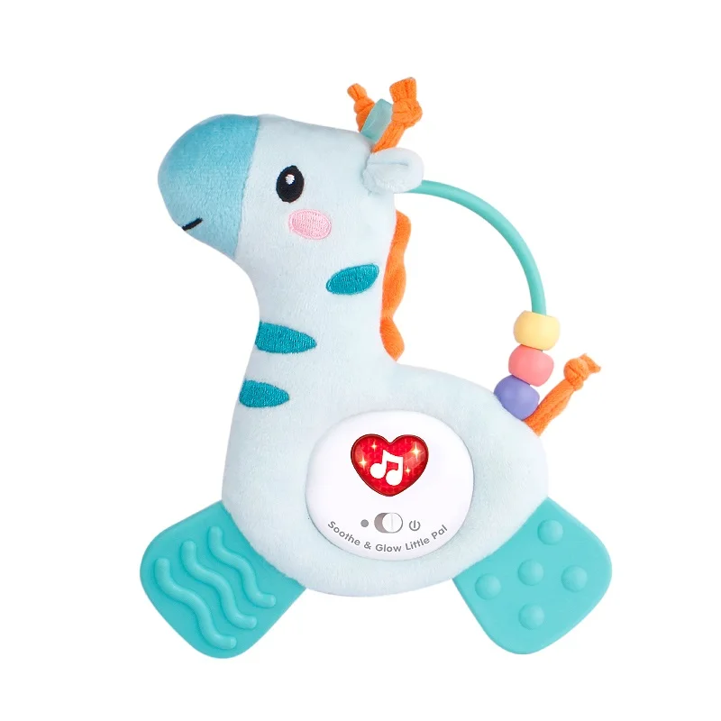 2021 Wholesale Latest Cute Giraffe Sensory Kid Learn Shaker Wrist Baby Crib Animal Soft Rattle Plush Toy