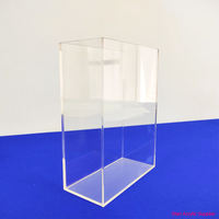 Vase à fleurs en acrylique transparent Rectangle plat pour Vases de décoration de mariage à la maison, vase à fleurs de livre en Lucite Cube Premium