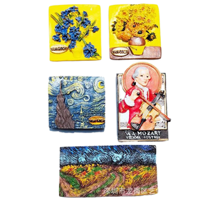 Yijia Van Gogh pintura famosa arte refrigerador resina Iris flor estrellada girasol trigo campo decorativo Refrigerera - Product Image 1