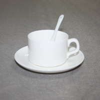 Topjlh 5oz renforcer les ensembles de tasses à café en céramique soucoupe cuillère pour Sublimation bricolage Mini verres café dégustation événements cadeaux