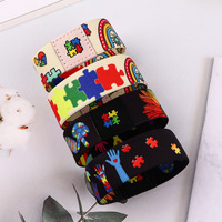 Bracelet élastique personnalisé en polyester avec impression par sublimation, bracelet en polyester pour l'autisme