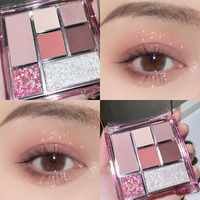 Private Label Pigment haut de gamme Palette d'ombres à paupières rose Glitter Shimmer Matte Halloween Poudre pressée Fard à paupières Beauté Maquillage