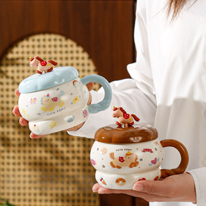 Taza de Cerámica Lelyi con Diseño Creativo de Pony de Dibujos Animados, Ideal para Oficina, Regalo de Cumpleaños para Mejor Amiga, Apta para Lavavajillas y Microondas - Product Image 2