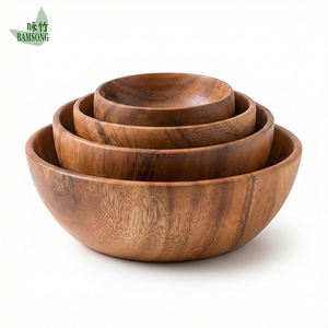 Plato Redondo de Madera Estilo Clásico Japonés, Ecológico, para Servir Comida, Presentación de <span class=keywords><strong>Sushi</strong></span>, Restaurante, Camping, Hogar - Product Image 2