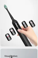 Brosse à dents électrique vibrante rechargeable Carepik Smart Portable IPX7 étanche avec chargement USB et LED, marque privée