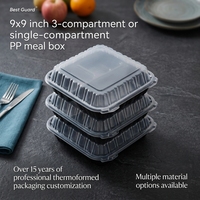 Barquette d'emballage alimentaire personnalisée en blister, en PP/PET recyclable, boîte en plastique jetable pour fruits, viande et aliments prêts à consommer