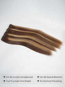 # P4/27 Balayage Brun Cheveux Humains Brésiliens Remy Bundles Body Wave & Lisses 100% Cheveux Humains Tissages Renforcés Double Trame <span class=keywords><strong>Alipearl</strong></span> - Product Image 4
