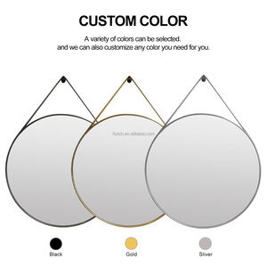 Bulk Order Customized Hotel Bathroom <strong>Mirror</strong> Bulk Order Nordic Style Round Decor Metal <strong>Wall</strong> <strong>Hanging</strong> <strong>Mirror</strong> With Leather Strap - Product Image 4