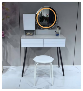 Modern Standing <b>Makeup</b> Vanity Table with <b>Mirror</b> Storage Desk Eco-Friendly & Durable for Bedroom Furniture - Product Image 1