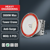 Projecteur LED de Chantier Ultra Puissant 1000W 2000W 3000W, Étanche IP66, Rond, pour Extérieur, Lumière de Grue à Tour