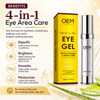Masque Gel Contour des Yeux Anti-Âge Personnalisé à l'Acide Hyaluronique, Matrixyl 3000, Vitamine E et Aloès – Hydratant, Apaisant, Anti-Poches, Éclaircissant et Anti-Cernes