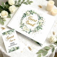 Carnet à couverture rigide personnalisé imprimé en aquarelle florale, papier d'art épais personnalisé pour les mariages et les activités de célébration