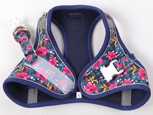 Suministros para mascotas Arnés de perro estampado para perros pequeños y medianos Conjunto de collar de correa de arnés de entrenamiento de mascotas de un paso personalizado - Product Image 4