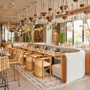 تصميم أثاث مطعم داخلي تجاري متكامل حسب الطلب، أثاث فاخر للفنادق والمقاهي، مجموعة طاولات وكراسي ومقاعد - Product Image 3