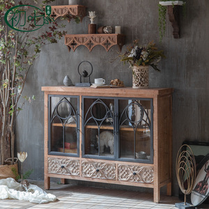 Gabinete de Almacenamiento Estilo Retro Americano A603, Gabinete para Té Antiguo, Vitrina para Sala de Estar - Product Image 2