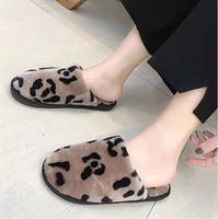 Chaussons d'intérieur populaires pour femmes, motif léopard, automne-hiver, sandales moelleuses antidérapantes, pantoufles en peluche