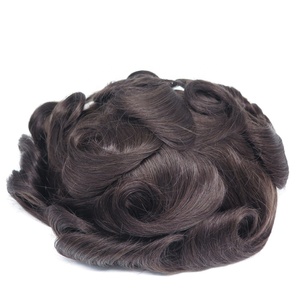 Prothèse capillaire pour homme en cheveux humains, peau fine 0,08-0,1 mm - Product Image 1
