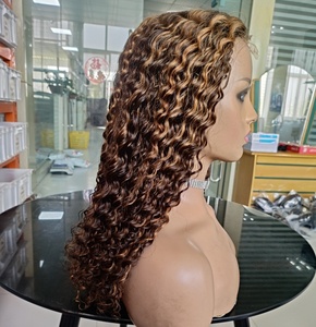 Vendita calda di <span class=keywords><strong>capelli</strong></span> umani brasiliani vergini 2x6 pianoforte colore chiusura pizzo parrucche ricciolo profondo pizzo trasparente pizzo parrucche venditori - Product Image 1