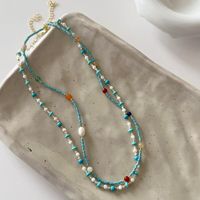 Collier ethnique chinois Fanke en perles de turquoise pour femme, idéal pour les fêtes estivales, couleur fraîche, tendance, léger, luxueux, perles Dopamine