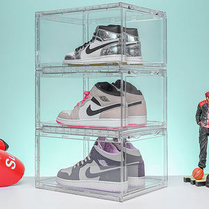 Bán buôn <span class=keywords><strong>shoebox</strong></span> Pet Sneaker hiển thị Crate lưu trữ khổng lồ thả phía trước Acrylic rõ ràng trong suốt hộp giày Giày container - Product Image 5