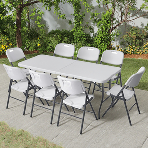 Metal Steel Outdoor Garden <b>Folding</b> <b>Table</b> Versatile Plastic Dining <b>Table</b> for Events Living Room Bedroom Camping No Modern Outdoor - Product Image 1