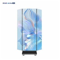 İç Mekan P2.5 P2 P1.25 P1.53 HD 4K Çift Taraflı LED Poster Ekranı Taşınabilir LED Üç Katlanır Poster Ekranı Mağaza Reklamı için