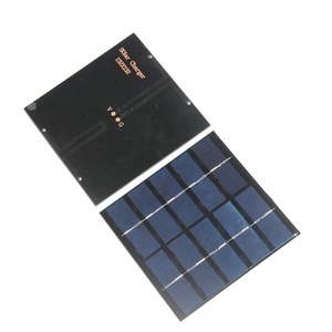 Panneau solaire 132x132mm 3W 5V polycristallin tout noir, module de chargeur solaire - Product Image 1