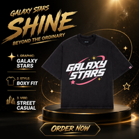 GALAXY STARS Get My Sh*t Tişörtü Yıkanmış Gece Siyahı Y2K High Street Oversize Grafikli Tişört